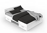 MICHIGAN Bett mit 2 Schubladen, Holz, weiß, 140 x 200 cm