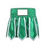 UNTERING Muay-Thai-Shorts, hohe Atmungsaktivität, flexibles Design, bequemes Polyester für intensives Kampftraining und Wettkampf, Box-Shorts, athletische Shorts, grün, L