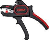 KNIPEX Automatische Abisolierzange, 0,2-6 mm², Feinjustierung, einstellbarer Längenanschlag, Abisolierwerkzeug, Abisolierer, 12 62 180