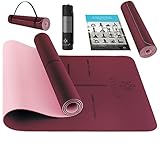 KESSER® Gymnastikmatte mit Tragegurt rutschfest TPE Yogamatte Gepolstert & rutschfest Fitnessmatte, 183 x 61 Trainingsmatte für Fitness Sportmatte, Pilates & Gymnastik + Tragegurt & Tasche, extradick
