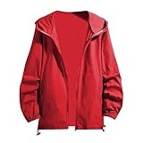 Generisch Regenjacke Wasserdicht Herren Überziehen, Windjacke Herren Atmungsaktiv, Übergangsjacke Very Große Größen Wanderjacken Leichter Cardigan Jacken Einfarbig Vielseitiger Winterjacke