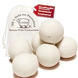 Trocknerbälle, 6 Stück 7cm Trocknerbälle für Wäschetrockner Wolle Schafwoll 100% Natürlich Chemiefrei trocknerball Wiederverwendbar Antistatisch Reduziert Falten und Trocknungszeit