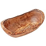 MOHA 24 hochwertige rustikale Snackschalen aus Olivenholz, Dekoschale, Natur Holzschale, Schlüsselablage, Schmuckschale, Olivenholz Schale, Dipschale, Handarbeit Verschiedene Größen. (16-17 cm)