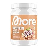 MORE Protein Pancakes and Waffle Mix, Neutral, 450 g, ohne Zuckerzusatz für fluffig leckere high-Protein-Pancakes - made in Germany