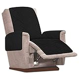 JTWEB Sesselschoner Sesselauflage Relax mit rutschfest, 1 Sitzer Sesselschutz Sofaüberwurf mit 2.5 cm Breiten verstellbaren Trägern (Schwarz)