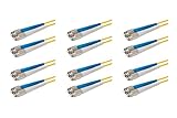 SpeedyFiberTX Glasfaserkabel FC/U auf FC/U Patchkabel, 6er-Pack, 20m, Blaue und weiße Stecker, Corning SMF-28 Ultra Singlemode 9/125um Glasfaser, Duplex Gelber LSZH Kabelmantel