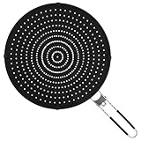 Royouzi Silikon Spritzschutz, 32cm Fettspritzern für Pfanne, Pfannen Spritzschutz mit Klappbarem Griff, Pfannenspritzschutz Haut vor Ölspritzern Schützen, Universal Pfannenspritzschutz, Schwarz