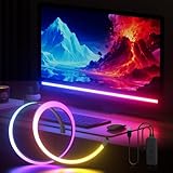 Lumtang 60CM PC Monitor Hintergrundbeleuchtung,RGBIC LED-Lichtstreifen synchron mit Bildschirmfarbe und Musik für Spiele, Filme usw., einfach zu verwenden ohne Kamera, Softwaresteuerung
