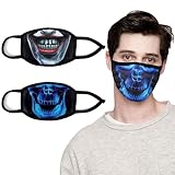 HOLEMZ 2 Stück Mundschutz Maske Wiederverwendbar, Waschbare Stoffmasken Baumwollmasken Anti-Staub Mode Multifunktional Maske für Erwachsene Unisex (Schwarz)