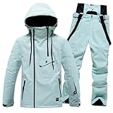 Skianzug Damen 2 Teilig Set: Skijacke Und Skihose Skibekleidung Wasserdicht Skioverall Große Größen Skianzüge Winddicht Schneeanzug Warme Ski Anzug Zweiteiler Winter Overall
