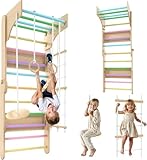 Sprossenwand Kinderzimmer – 6-in-1 Klettergerüst mit Kletterwand, Schaukel & Ringen, Holz-Set für Motorik & Spielspaß Indoor