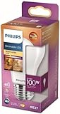 Philips Lighting Philips LED Classic E27 Filament Lampe Warm Glow (100 W), matte, dimmbare LED Lampe mit warmweißem Licht, energiesparende E27 Lampe mit langer Nutzlebensdauer