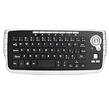 Sunydog E30 2,4 GHz Wireless Keyboard mit Trackball Maus Scrollrad Fernbedienung für Android TV BOX Smart TV PC Notebook Silber