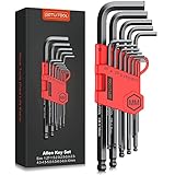 GETLITOOL Innensechskant Satz, 13PCS Innensechskantschlüssel HX mit Kugelkopf 1,27mm-10mm, Cr-V-Stahl, Profi Sechskantschlüssel Set klein und kompakt mit Klapphalter-Metrisch