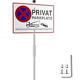 Upifen Privatparkplatz Schild mit Pfosten Alu 30x20 cm mit...