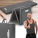 Miweba Sports Gymnastikmatte GM100 - Klappbare Weichbodenmatte - 180x60x5cm - Rutschfeste Sportmatte - Fitnessmatte - Turnmatte - Trainingsmatte - Bodenmatte - Spielmatte - Yogamatte (Grau)