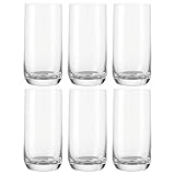 Leonardo Daily Trink-Gläser, 6er Set, spülmaschinenfeste Wasser, geradlinige Becher, Getränke-Set, Saft-Gläser, groß, 330 ml, 063325