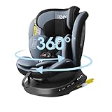 Reecle 360 Drehbar i-Size Kindersitz mit ISOFIX 40-150 cm (0-36 kg) Reboarder, ab Geburt -12 Jahre, ECE R129 (i-Size, Schwarz)