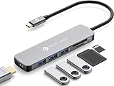 NOVOO USB C Hub 4K HDMI USB C Adapter mit MacBook Pro/Air M1 M2, Adapter auf HDMI 4K, 3 x USB 3.0, Kartenleser SD & Micro SD, Multiport Dock kompatibel mit Dell Surface Lenovo Hp mehr Typ C Geräten