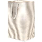 Lifewit 80L Wäschekorb, Großer Wäschekorb, Faltbare Wäschebox, Wasserdichter Wäschesortierer/Aufbewahrungsbox mit Griffen,Beige