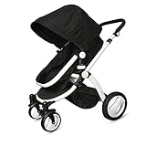 Baby Kinderwagen Buggy, Kinderbuggy Vom Geburt Bis 15kg Leichter Kinderwagen Mit Einhand Klappbar, Liegebuggy, Sportwagen Mit Fußbremse Und Einkaufskorb, Stoßfest Und Sicher, Grau ( Color : Black )