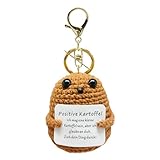 FANCYWUXI Positive Kartoffel Pocket Hug, Lustige Gestrickte Kartoffel mit Schlüsselanhänger, Mini-PlüSch Figuren Positive Kartoffel Puppe, Geschenk Für Freund Kartoffel Puppe (Positive Deutsch)