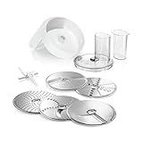 Bosch Zubehör-Set VeggieLove MUZ5VL1, Durchlaufschnitzler inklusive 5 Scheiben (Schneid-Wende-Scheibe, Raspel-Wendescheibe, Reibescheibe mittelfein, für Asia-Gemüse und Rösti), Mehrfarbig