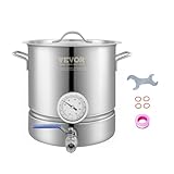 VEVOR Bierbraukessel Bierbrauanlage 18,92 L Bierbrauset Maischekessel 280 x 290 mm, Edelstahl Bierbrauanlagen mit doppelter Temperaturanzeige, Bierbrauanlage, Geeignet für Biere, Rotweine usw.