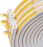 20M Türdichtung Dichtungsband Selbstklebendes für Türen Fenster, Fensterdichtung Anti-Kollision Dichtungsstreifen Gummi Schaum Siegel Streifen Schalldämmung Weiß