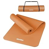 ALPIDEX Yogamatte 183 x 60 x 0.8 cm Phthalatfreie Fitness Matte E-Book Tragegurt rutschfest Gymnastik Turnen Pilates Sport Physio HIIT Yoga Trainingsmatte Isomatte Hautfreundlich, Apricot