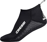 Cressi Aqua Grip Neoprene Socks 3mm XL - Unisex Neopren Doppelt gefüttert Schwarz 3mm Kurze Socken mit Rutschfester Sohle, Ideal für Wasser und Oberflächen Aktivitäten, XL (44/45)