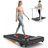 THERUN Schreibtisch Walking Pad mit Manuelle Neigung, 2 in 1 Kleines Laufband mit Leise 2,5 PS-Motor,Fernbedienung und LED-Panel für Zuhause und Büro