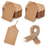 HAKACC Kraftpapier Anhänger, 200 Stk. Geschenkanhänger...