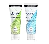 Durex Naturals Gleitgel 100 ml + Extra Feuchtigkeitsspendend 100 ml – Gleitmittel-Set auf Wasserbasis mit natürlichen Inhaltsstoffen