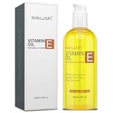 MAYJAM Vitamin E Öl 236ML, 50,000 IU, Trägeröl 100% Reines Natürliches Premium Qualität, Pflegeöl Mit Jojobaöl, Körperöl für Haut, Gesicht, Haare und Narben, Reparatur und Pflege, Vitamin E Oil
