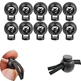 Kordel Stopper, 1-Loch, 10 Stück, Schwarz, für bis Ø 5 mm...