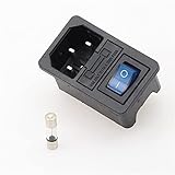 GEEYOU 1 Stück Wippschalter mit Sicherung IEC 320 C14 Steckdose mit Lampensicherung Schalteranschluss Steckverbinder mit Sicherung (Farbe: 4) (Color : 2)