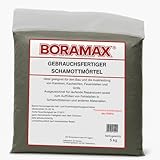 Schamottemörtel 5kg fertig gemischt 1730°C – Feuerfester Mörtel für Kamin, Grill & Ofen – Hitzebeständiger Reparaturmörtel, Gebrauchsfertig & Aushärtend