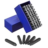 Gueenky 36 Stück Schlagzahlen Set, 10mm Schlagbuchstaben Set, Alphabet A-Z Nummer 0-9, Schlagbuchstaben Metall, Schlagstempel Zahlen zum Stempeln von Metall Kunststoff Holz Leder