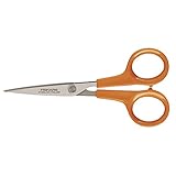 Fiskars Handarbeitsschere, Classic, Länge: 13 cm, Für Rechts- und Linkshänder, Rostfreie Stahl-Klinge/Kunststoff-Griffe, Orange, 1005153