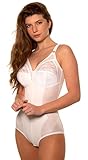 Istintiva Rossella - Body Damen - Hochelastisches Gewebe - Shapewear Damen - Mieder - Dessous mit Spitze - Besondere Stützfunktion an der Vorderseite - Soft Cup BH Damen ohne Bügel, 100C, Weiß