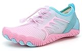 Teechodina Kinder Barfußschuhe Kleinkind Barfussschuhe Wasserschuhe Strandschuhe Schnell Trocknend Badeschuhe Aquaschuhe für Jungen Mädchen, C Rosa, 31