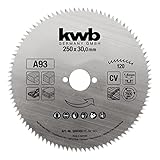 kwb Kreissägeblatt 250 x 30 mm, Made in Germany, feiner präziser Schnitt, Sägeblatt geeignet für Holzpaneele, Profilholz und Weichholz