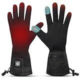 SNOW DEER beheizbare Handschuhe Liner für Herren Damen,7.4V 2200MAH Wiederaufladbarem Akku Wärmende Handschuhe Handwärmer für Schnee Skifahren Angeln Reiten Radfahren Camping Motorradfahren