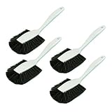 gws Spülbürste Langkopfbürste 4 Bürsten weiß - Küchenbürste mit Schabkante - Besatz Roßhaar