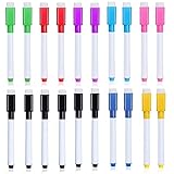 DDHHCP 20 Stück Folienstift Abwischbar, Whiteboard Marker Stift mit Radierer, Folienstift Wasserlöslich für Büro, Schule, Zuhause,Fenster, Tafel (Bunt,Schwarz)