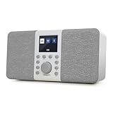 MangoKit MD5 Stereo DAB Radio mit Bluetooth,DAB Plus Radio,Digitalradio,UKW Radio,Tragbares Dab Radio,Küchenradio mit Netzbetrieb und Batterie,Farbdisplay,Alarme und Uhr,Schlummerfunktion-Steingrau