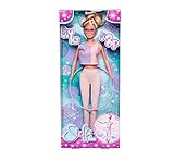 Simba 105733619 - Steffi Love Hula Hoop, Spielpuppe trägt EIN sportliches Outfit mit Hula-Hoop und mechanischer Funktion, 29cm, ab 3 Jahre