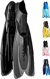 CRESSI Agua Fins Black 43/44 - Self Adjusting Flossen für Tauchen, Apnoe, Schnorcheln und Schwimmen, Schwarz, 43/44