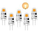 I-SHUNFA G4 LED Lampen Warmweiß 2700K,AC/DC 12V Led Leuchtmittel g4,0.5W ersetzt für 5W-10W Halogenlampen,90LM Nicht Dimmbar,Energie Sparen LED Mini Glühbirnen,Kein Flackern,5er pack